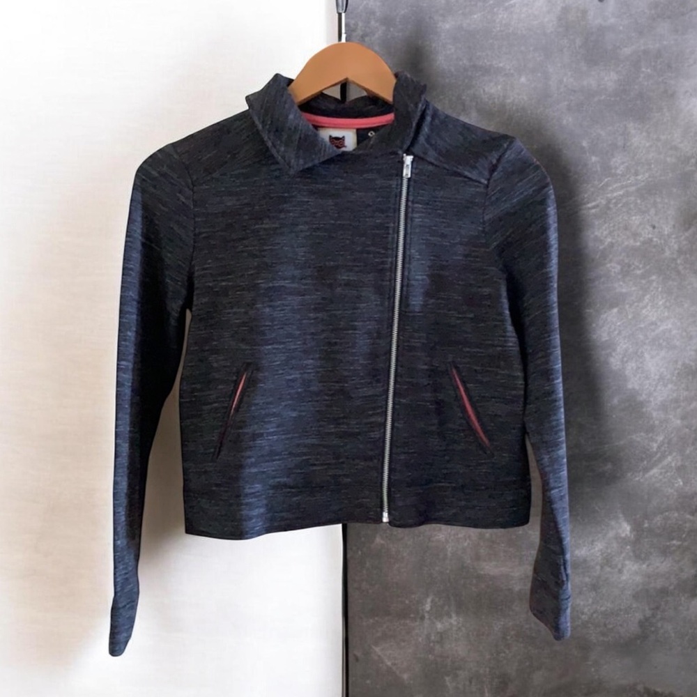 Gymboree Girls Charcoal Heather Gray Jacket L (10-12) NWT Asymmetrical Zip
